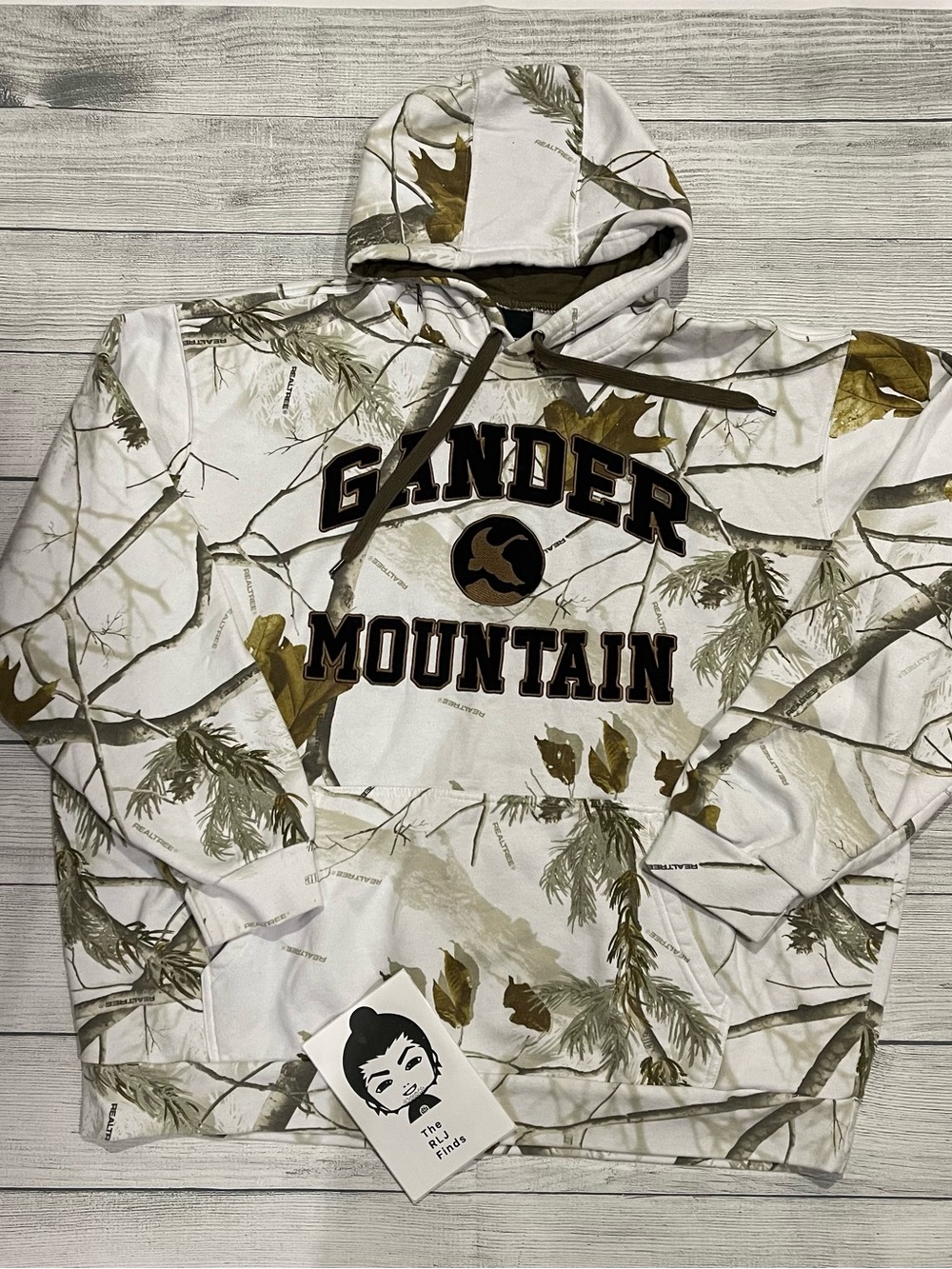 Gander Mountain White & Olive Camo Hooded Pullover